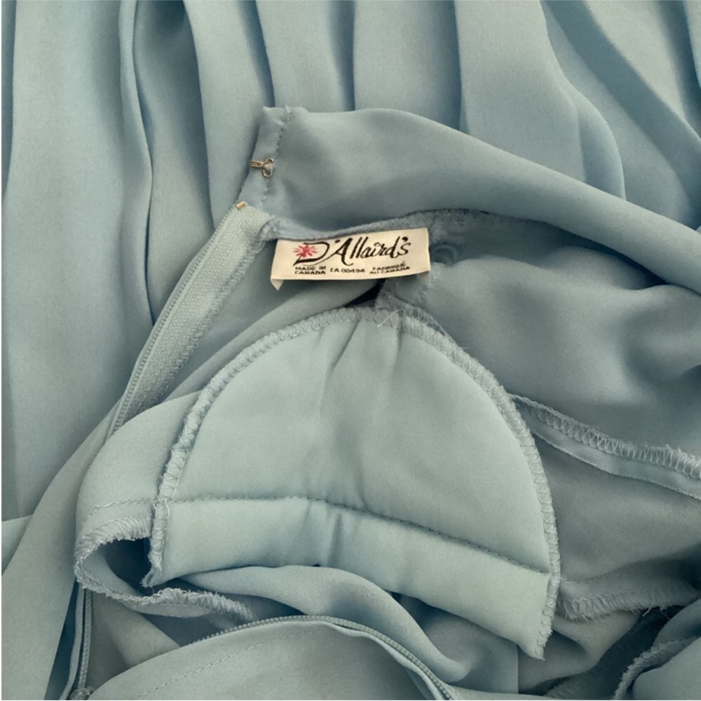 Vintage | D'Allairds Cocktail Semi-Sheer Midi Dress Pleated Classic Size S/M - Picture 14 of 14